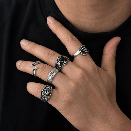 Chrome Cult Rings - Set Of 5